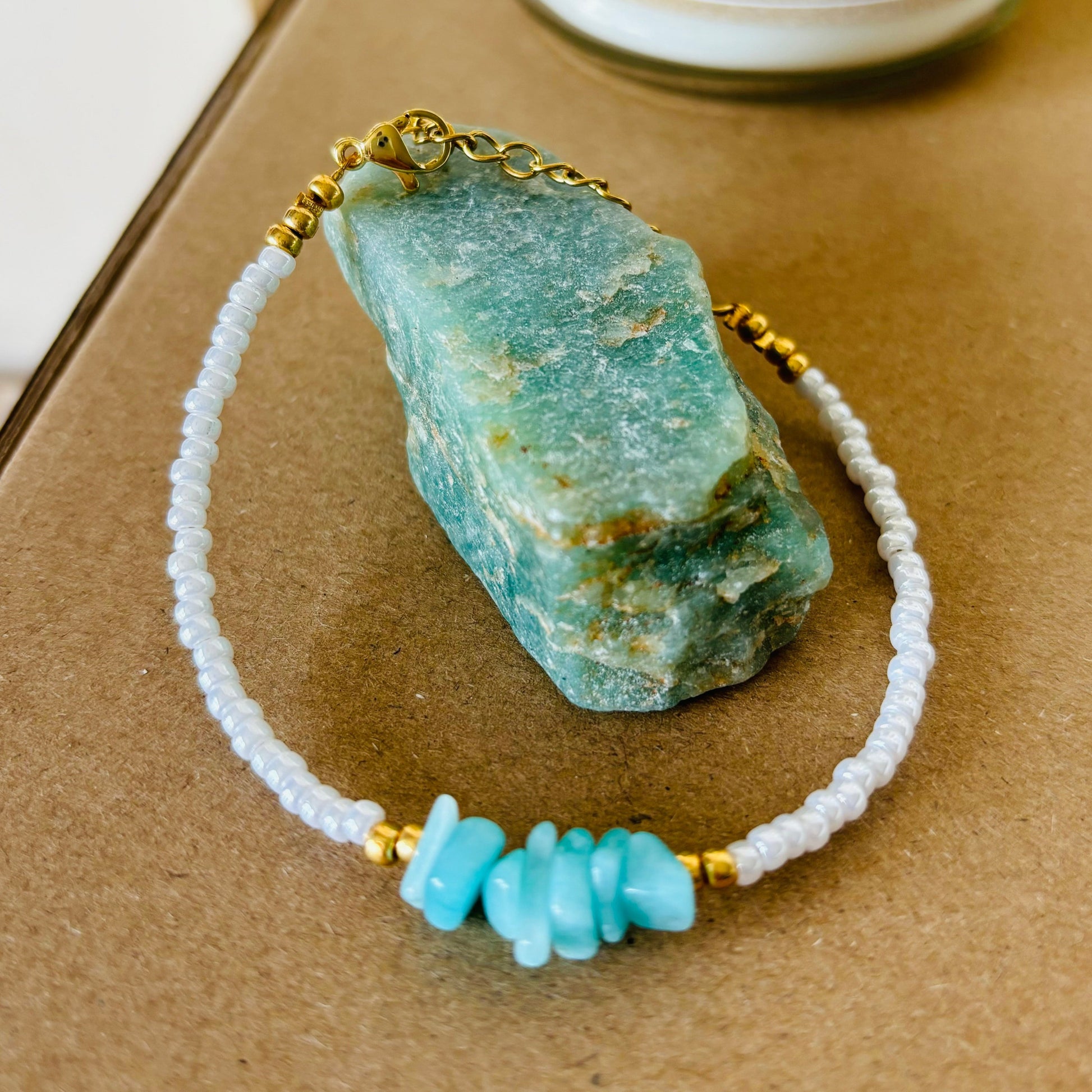 Amazoniet steen en armband