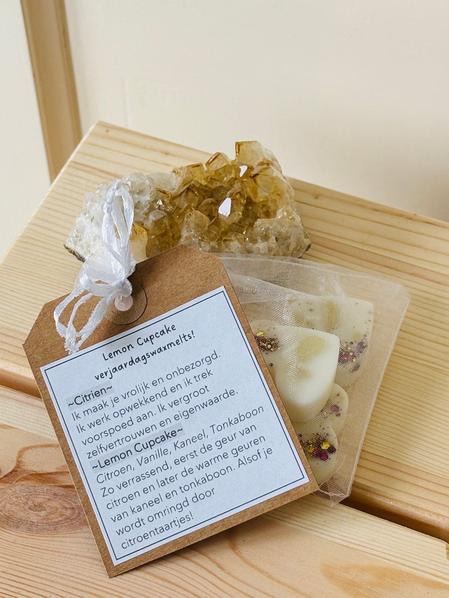 Lemon Cupcake Verjaardagswaxmelts & Ruwe Citrien steen