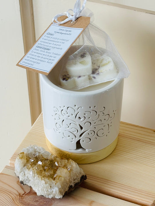 Lemon Cupcake Verjaardagswaxmelts, Ruwe Citrien & Tree of Life brander